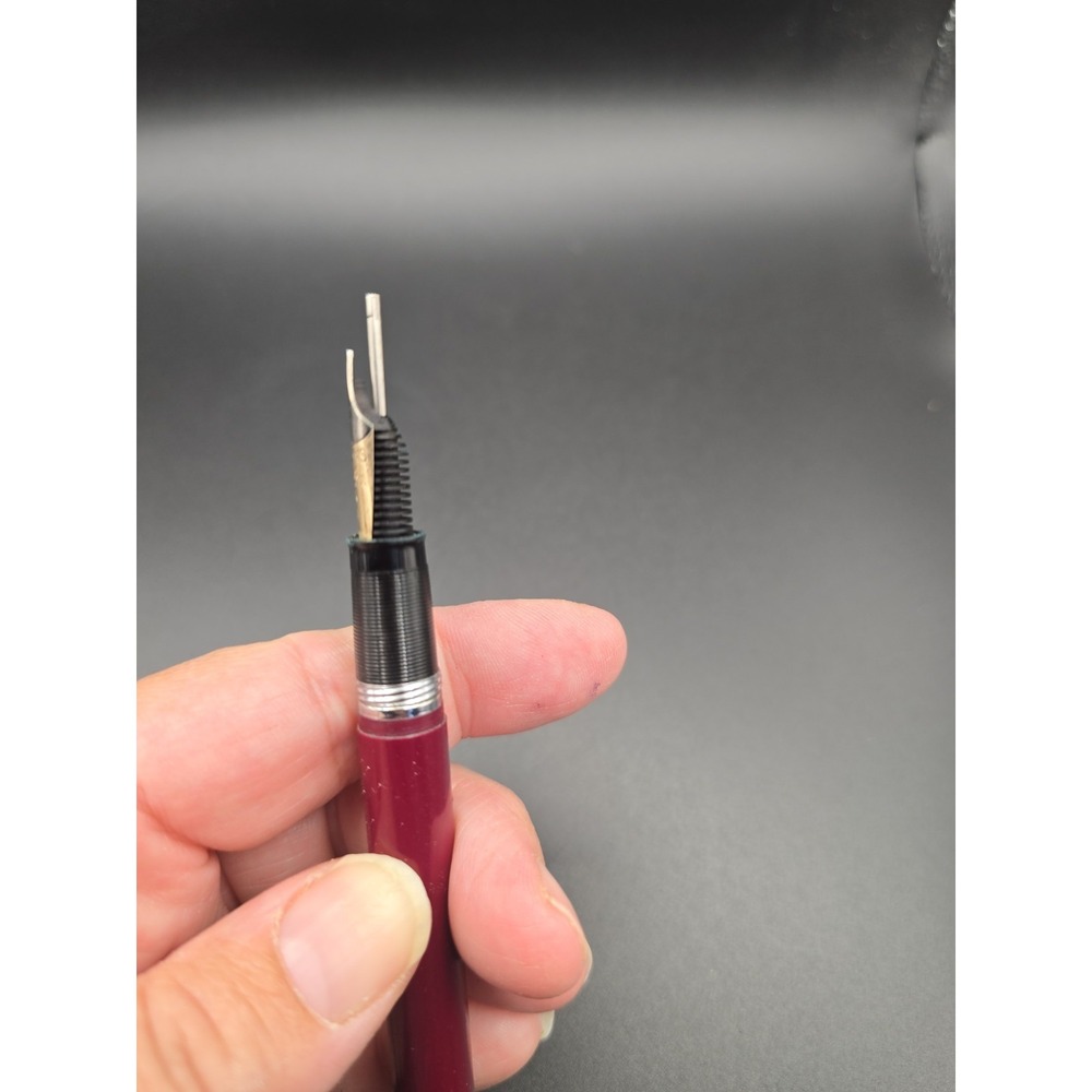 VTG 1950s Sheaffer Touchdown Fountain Pen Burgundy 14K Gold F3 Read - Picture 14 of 16